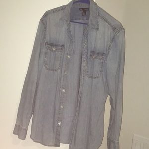 Denim Long Sleeve Polo